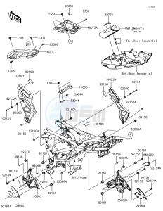 VERSYS 650 ABS KLE650FHF XX (EU ME A(FRICA) drawing Frame Fittings