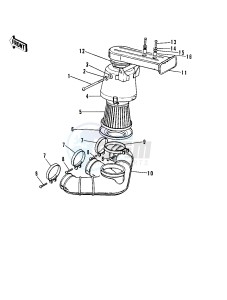 H1 C [MACH III] 500 [MACH III] drawing AIR CLEANER -- H1-B- -