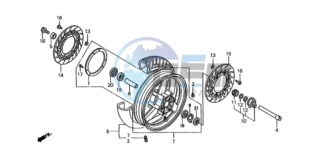 FRONT WHEEL (ST1100AN/AP/AR)