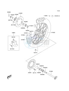 KLX 400 A [KLX400SR KLX400R] (A1-A2 A2 CAN ONLY) [KLX400SR KLX400R] drawing REAR HUB