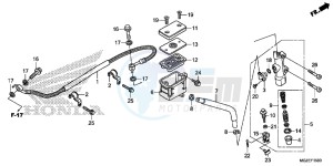 CB500FE CB500F UK - (E) drawing REAR BRAKE MASTER CYLINDER (STD)