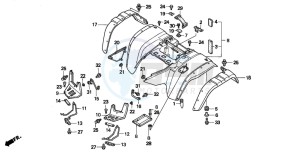 TRX300FW FOURTRAX drawing REAR FENDER