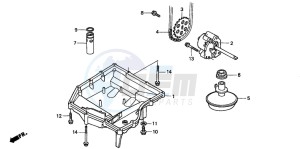 CB600F CB600F drawing OIL PAN/OIL PUMP