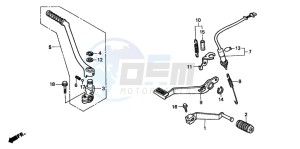 NSR50R drawing PEDAL/KICK STARTER ARM