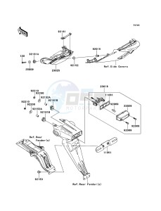 NINJA ZX-6R ZX600RBF FR GB XX (EU ME A(FRICA) drawing Taillight(s)