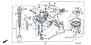 TRX250TEA Australia - (U / EC) drawing CARBURETOR