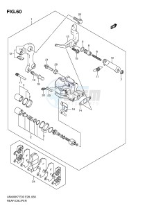 AN400 (E3-E28) Burgman drawing REAR CALIPER (AN400K7 K8 K9 L0)