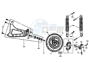 SUPER DUKE - 150 cc drawing REAR WHEEL