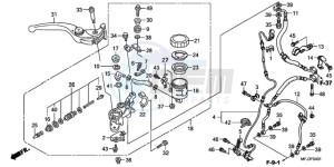 CBR600RA9 France - (F / ABS CMF MME) drawing FR. BRAKE MASTER CYLINDER (CBR600RA)