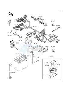 ZX 750 P [NINJA ZX-7R] (P1-P4) [NINJA ZX-7R] drawing CHASSIS ELECTRICAL EQUIPMENT