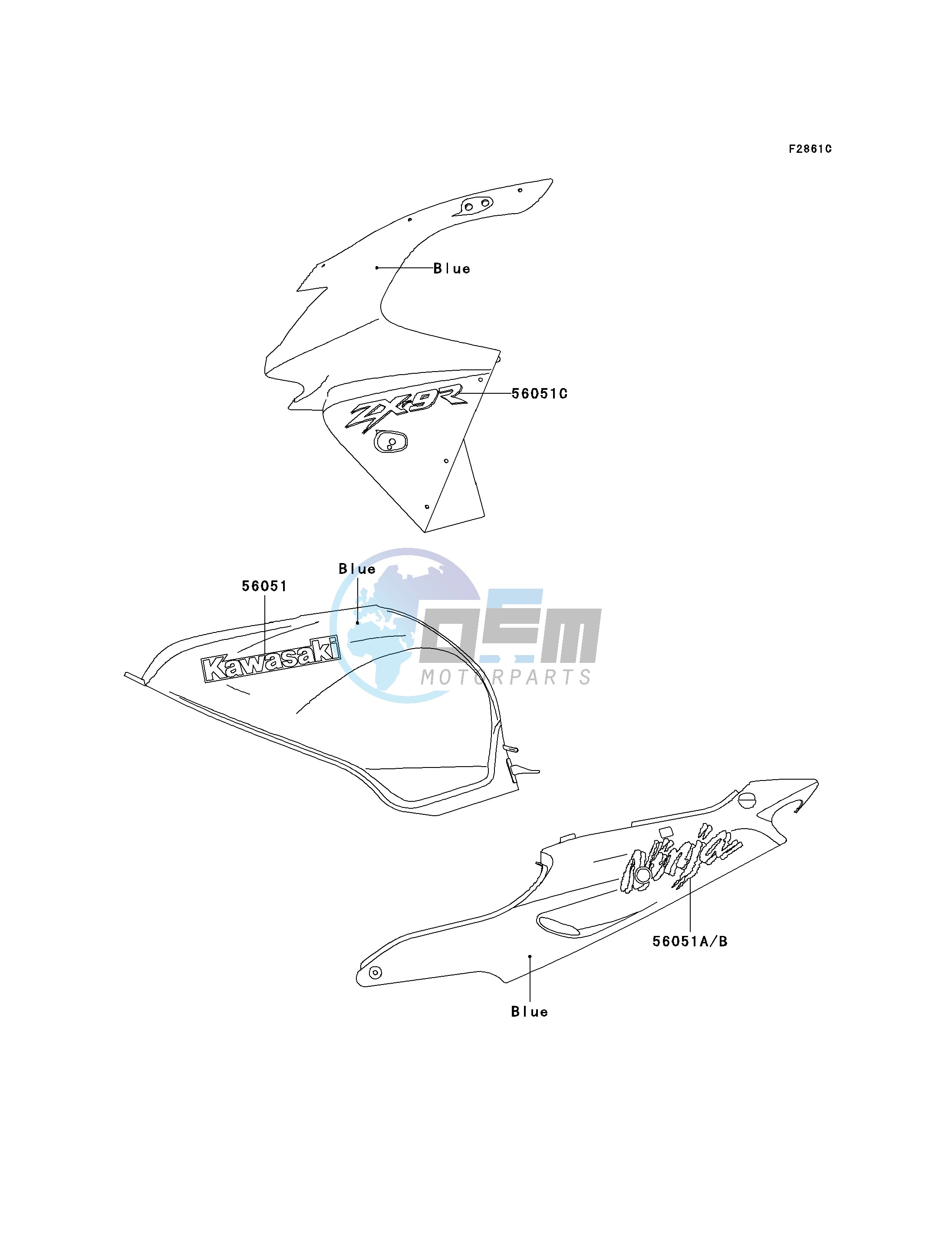 DECALS-- BLUE- --- ZX900-C2- -