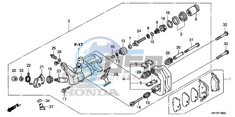 REAR BRAKE CALIPER