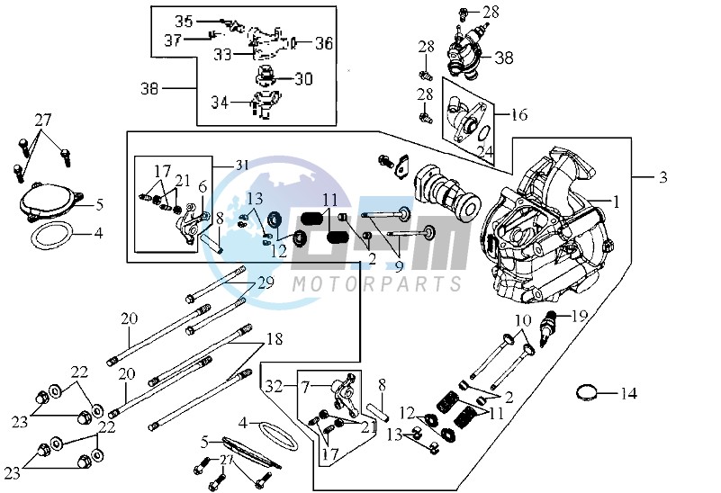 CYLINDER HEAD CPL   / THERMOSTAT