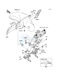 ZZR1400_ABS ZX1400FDF FR GB XX (EU ME A(FRICA) drawing Front Fender(s)