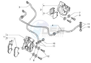 Granturismo 125 L drawing Brake calipers - Brake pipes