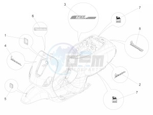 S 125 4T 3V E3 ie (APAC) (KR, RI, VT) drawing Plates - Emblems