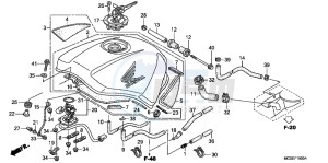 ST1300AC Pan Europoean -ST1300 CH drawing FUEL TANK