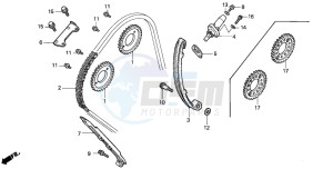 CBR600F4 drawing CAM CHAIN/TENSIONER