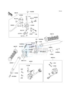 EX 500 D [NINJA 500R] (D6F-D9F) D7F drawing HANDLEBAR