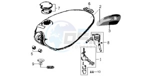 WOLF 125 drawing FUEL TANK - FUEL CUT