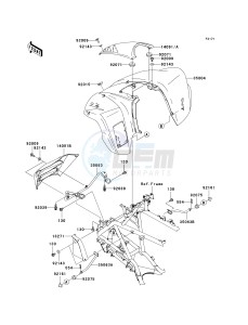 KSV 700 A [KFX 700] (A6F-A9F) A8F drawing FRONT FENDER-- S- -