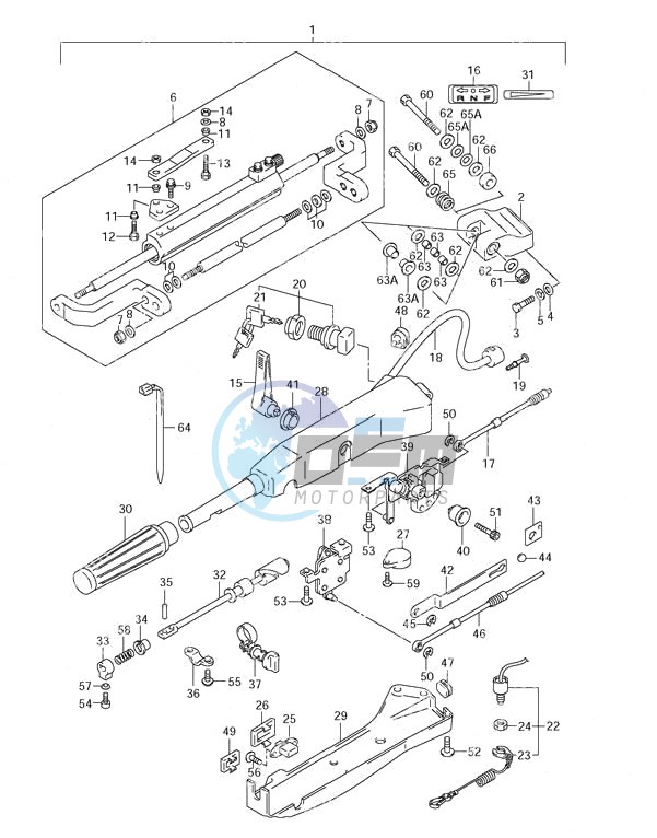 Tiller Handle (2001 to 2003)