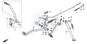 XR200R drawing PEDAL/KICK STARTER ARM