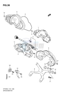 SFV650 (E21) Gladius drawing SPEEDOMETER (SFV650L1 E24)