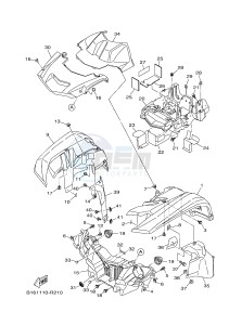 YFM700FWB KODIAK 700 KODIAK 700 (B16J) drawing FRONT FENDER