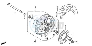 FES125A S-WING drawing FRONT WHEEL (FES125)(FES150)