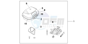 CBF10009 Europe Direct - (ED) drawing TOP BOX 45L QUASAR SILVER METALLIC