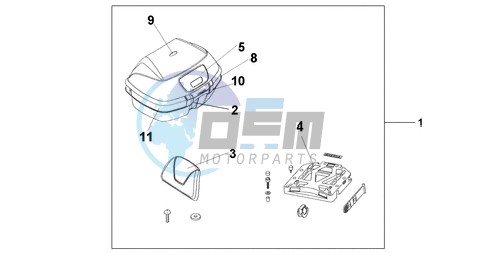 TOP BOX 45L QUASAR SILVER METALLIC