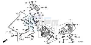 CBR1000RA9 France - (F / ABS CMF MME) drawing REAR POWER UNIT/REAR VALV E UNIT