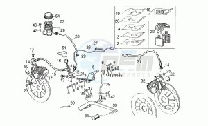 V 50 III 500 Pol. - PA VechioTipo Pol./PA VechioTipo drawing Front lh/rear brake system