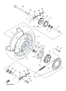 XJ6F ABS 600 DIVERSION F (ABS) (1DG3) drawing REAR WHEEL