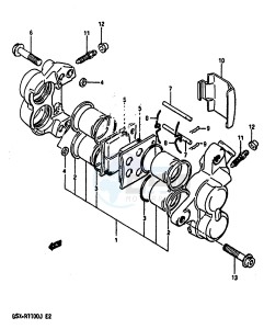 GSX-R1100 (G-H-J) drawing FRONT CALIPERS