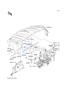 KRF 750 L [TERYX 750 FI 4X4 LE SPORT MONSTER ENERGY] (L9F-L9FA) L9FA drawing FRONT FENDER-- S- -