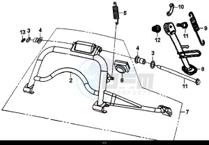 SYMPHONY SR 125 (AZ12W4-EU) (L7-M0) drawing MAIN STAND - KICK STARTER ARM