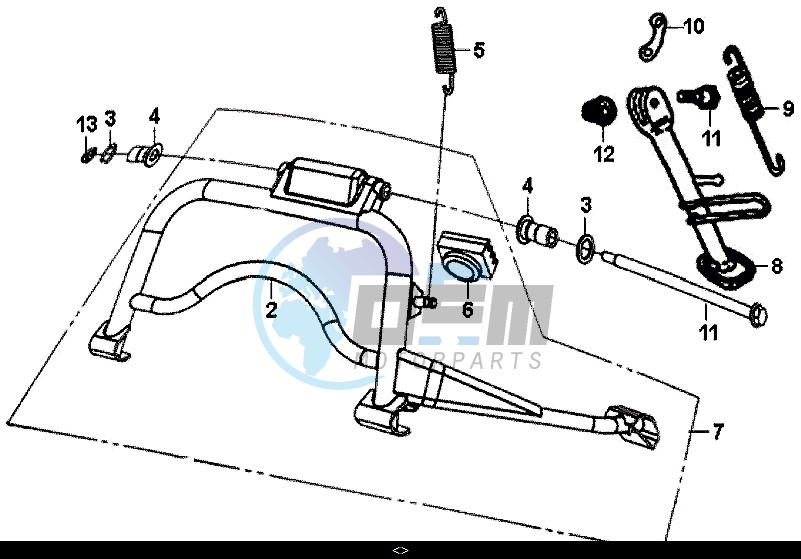 MAIN STAND - KICK STARTER ARM