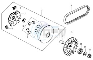 JOYRIDE 200 drawing CLUTCH / V BELT