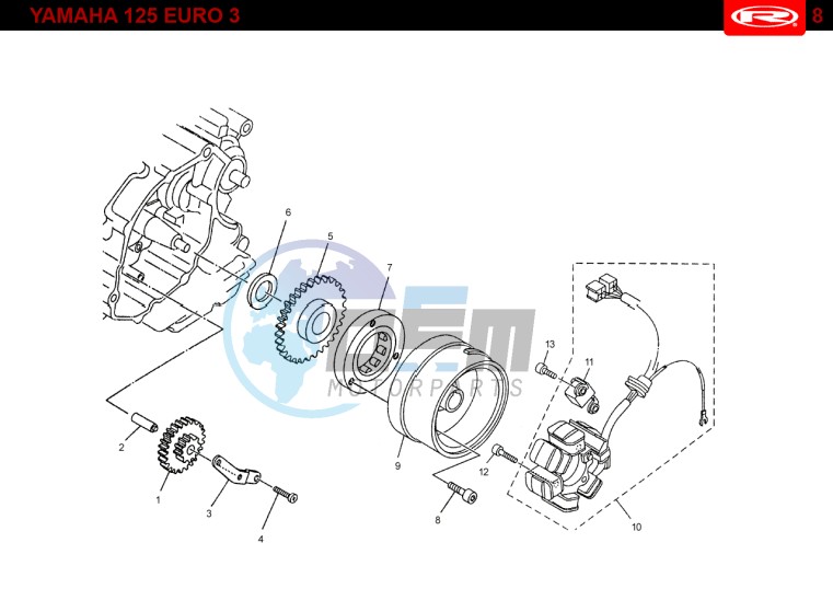 STATOR  Yamaha 125 EURO-3