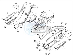 MP3 500 Tourer (USA) USA drawing Central cover - Footrests