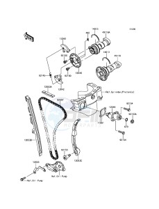 KLX450R KLX450ADF EU drawing Camshaft(s)/Tensioner