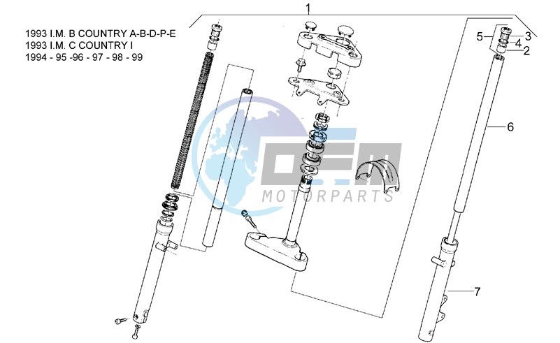 Front fork 93-99 - LH Sleeve