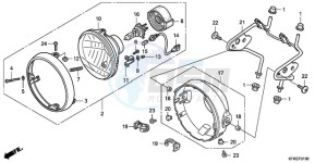 VTR2509 France - (F / CMF LL MK) drawing HEADLIGHT (VTR250-ED,F)