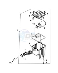 QUAD RAIDER 600 LE CHASSIS LONG drawing AIRFILTER