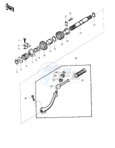 KZ 400 S [SPECIAL] (S) [SPECIAL] drawing KICKSTARTER MECHANISM -- 75 S- -