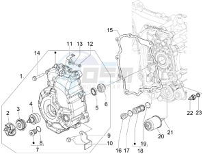 GTV 300 4T 4V ie Touring (NAFTA, APAC) (CN, USA) drawing Flywheel magneto cover - Oil filter