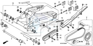 CBR600RRA Korea - (KO / ABS) drawing SWINGARM