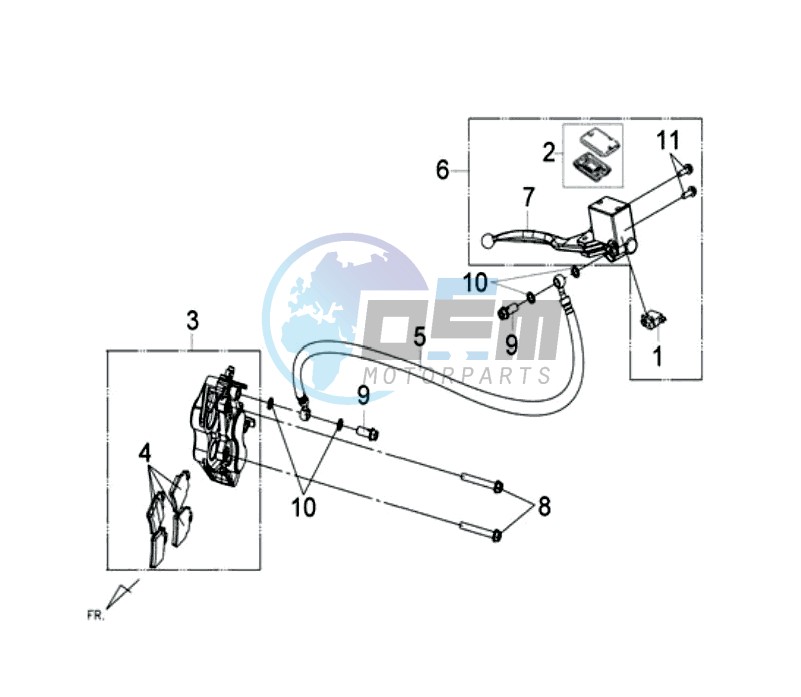 BRAKE CALIPER FOR / BRAKE LEVER CPL